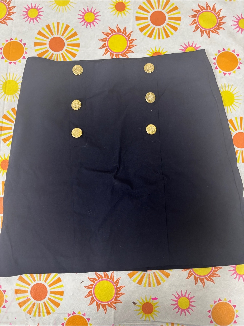 Counterparts Black Mini Skirt with Gold Button Detail